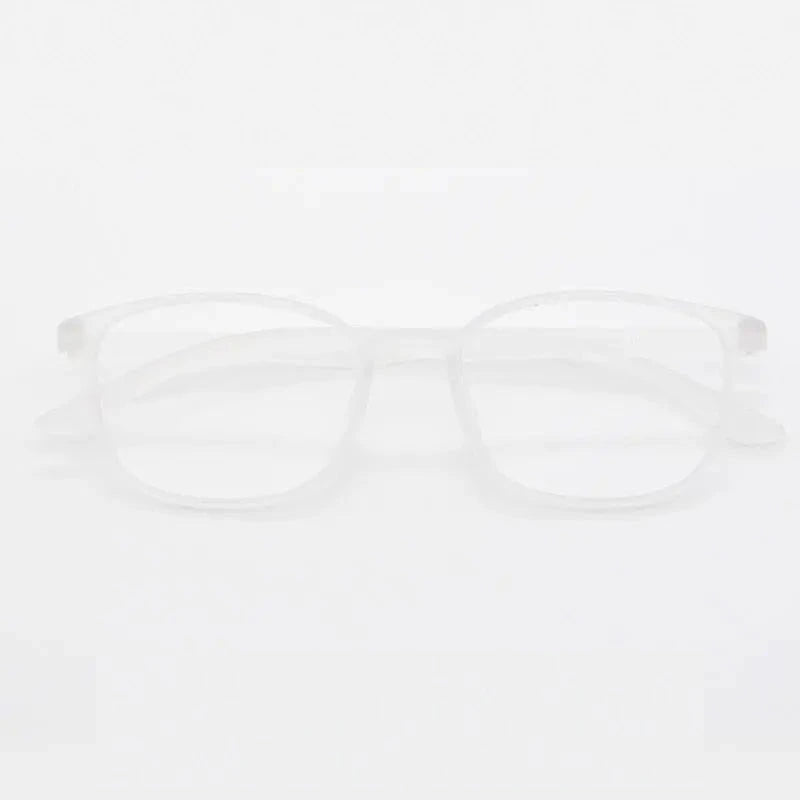 Unisex Full Rim Rectangular TR-90 Titanium Frame Eyeglasses My7010 - Matte white