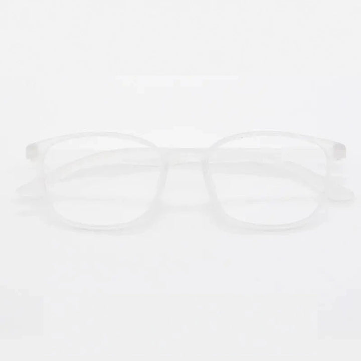 Unisex Full Rim Rectangular TR-90 Titanium Frame Eyeglasses My7010 - Matte white