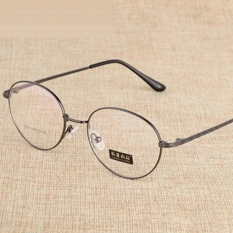 Unisex Full Rim Round Alloy Eyeglasses S801 - gray