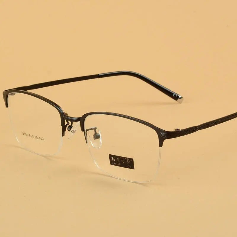 Unisex Semi Rim Alloy Frame Eyeglasses D805 - C 1