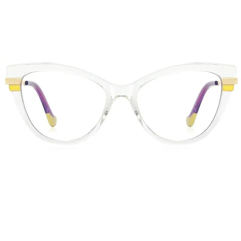 Vicky Women's Full Rim TR90 and Stainless Steel Square Cat Eye Reading Glasses 2113 — view 2 | Vicky at FuzWeb