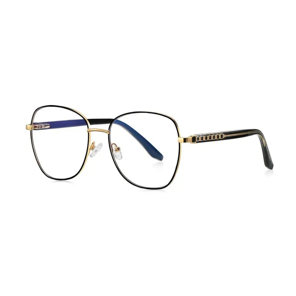Vicky Unisex Full Rim Large Butterfly Stainless Steel Reading Glasses 3063