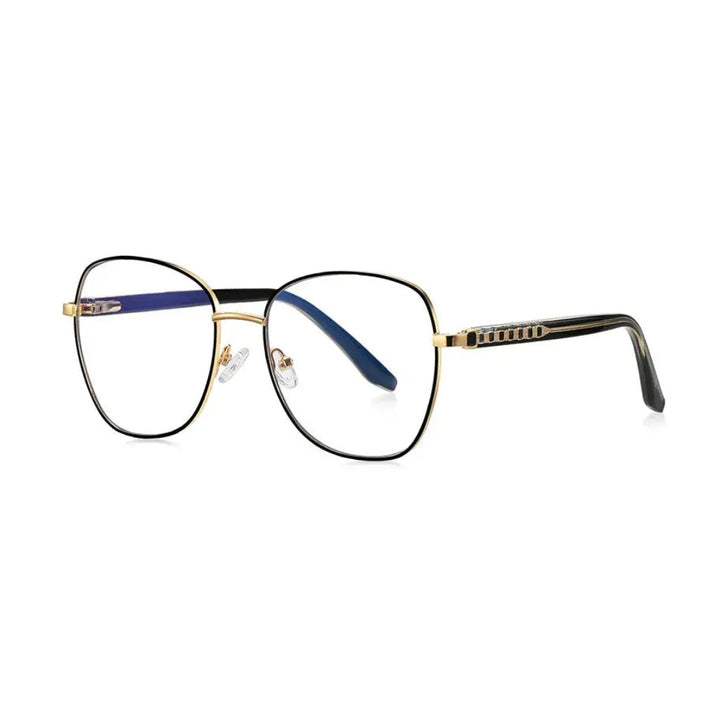 Vicky Unisex Full Rim Large Butterfly Stainless Steel Reading Glasses 3063