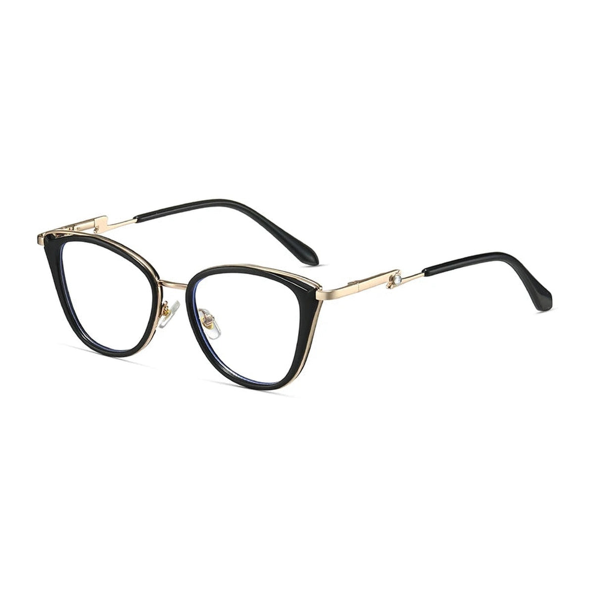 Vicky Women's Full Rim Cat Eye Titanium & TR90 Eyeglasses 86013 - 86013-C1Black