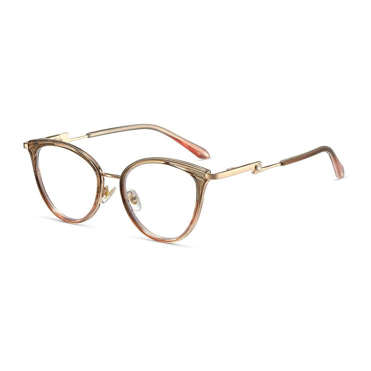 Vicky Women's Full Rim Cat Eye Titanium & TR90 Eyeglasses 86020 - 86020-C3 GRAY PINK