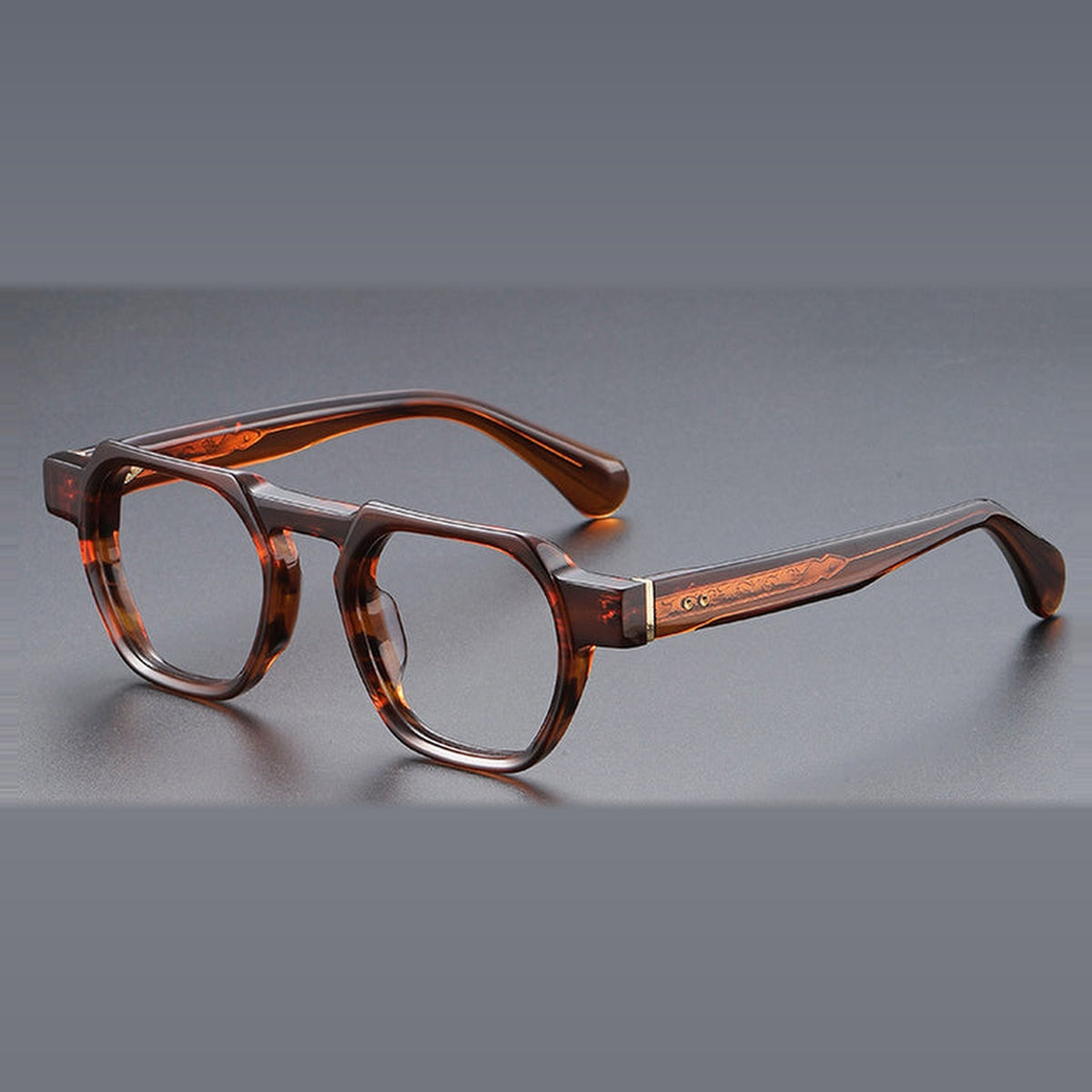 Vicky Men's Full Rim Big Flat Top Oval Acetate Alloy Reading Glasses 755009 - BT55009-C4