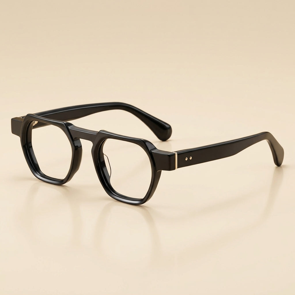 Vicky Men's Full Rim Big Flat Top Oval Acetate Alloy Reading Glasses 755009