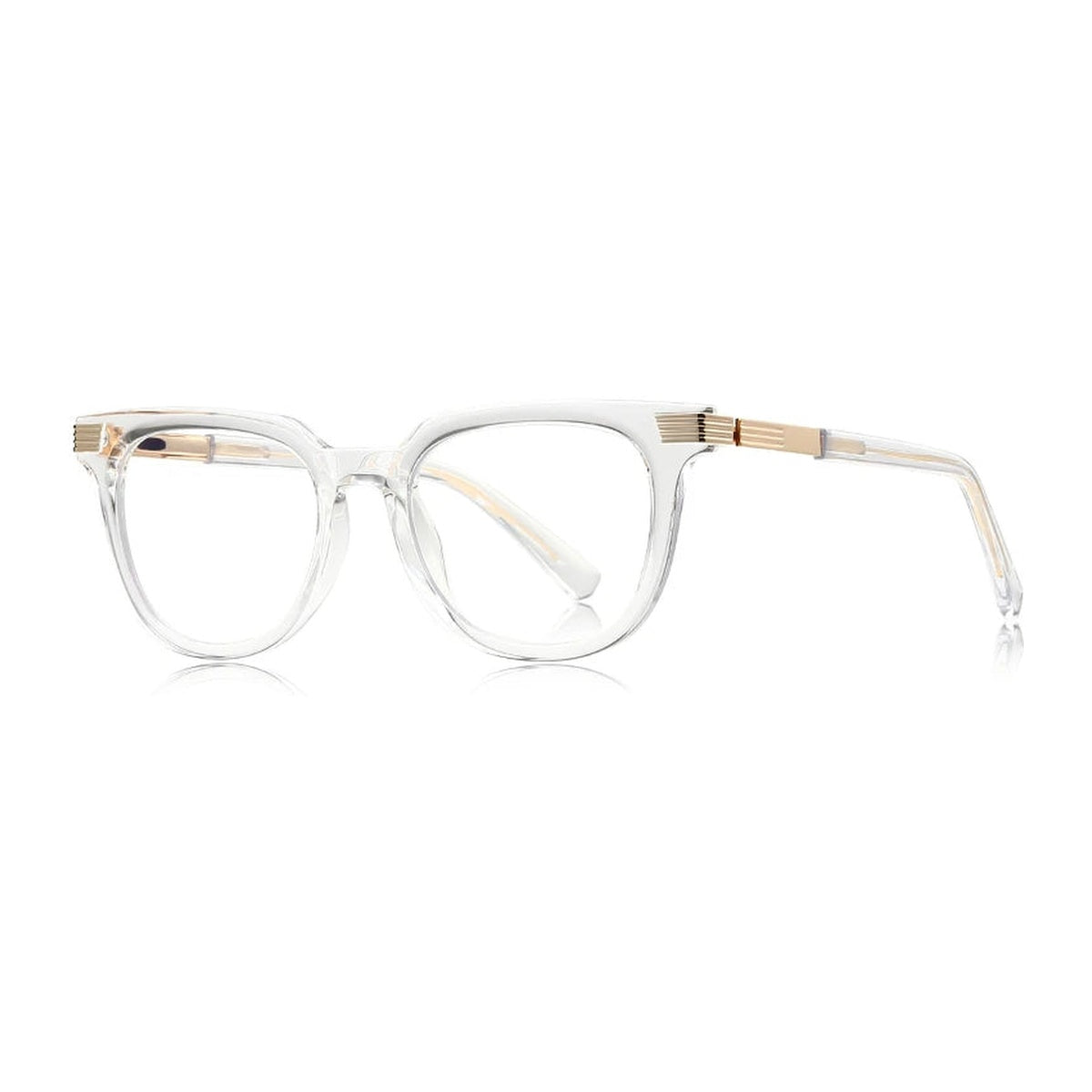 Vicky Men's Full Rim Round TR90 Blue Light Prescription Eyeglasses PFD2321 - PFD2321-C3 clear