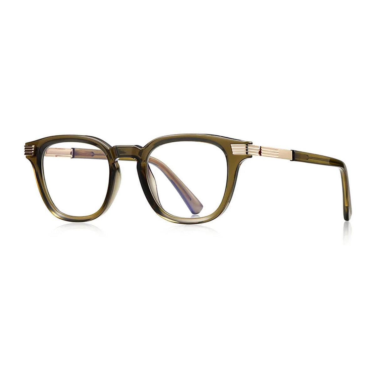 Vicky Men's Full Rim Round TR90 Blue Light Prescription Eyeglasses PFD2325 - PFD2325-C6 green