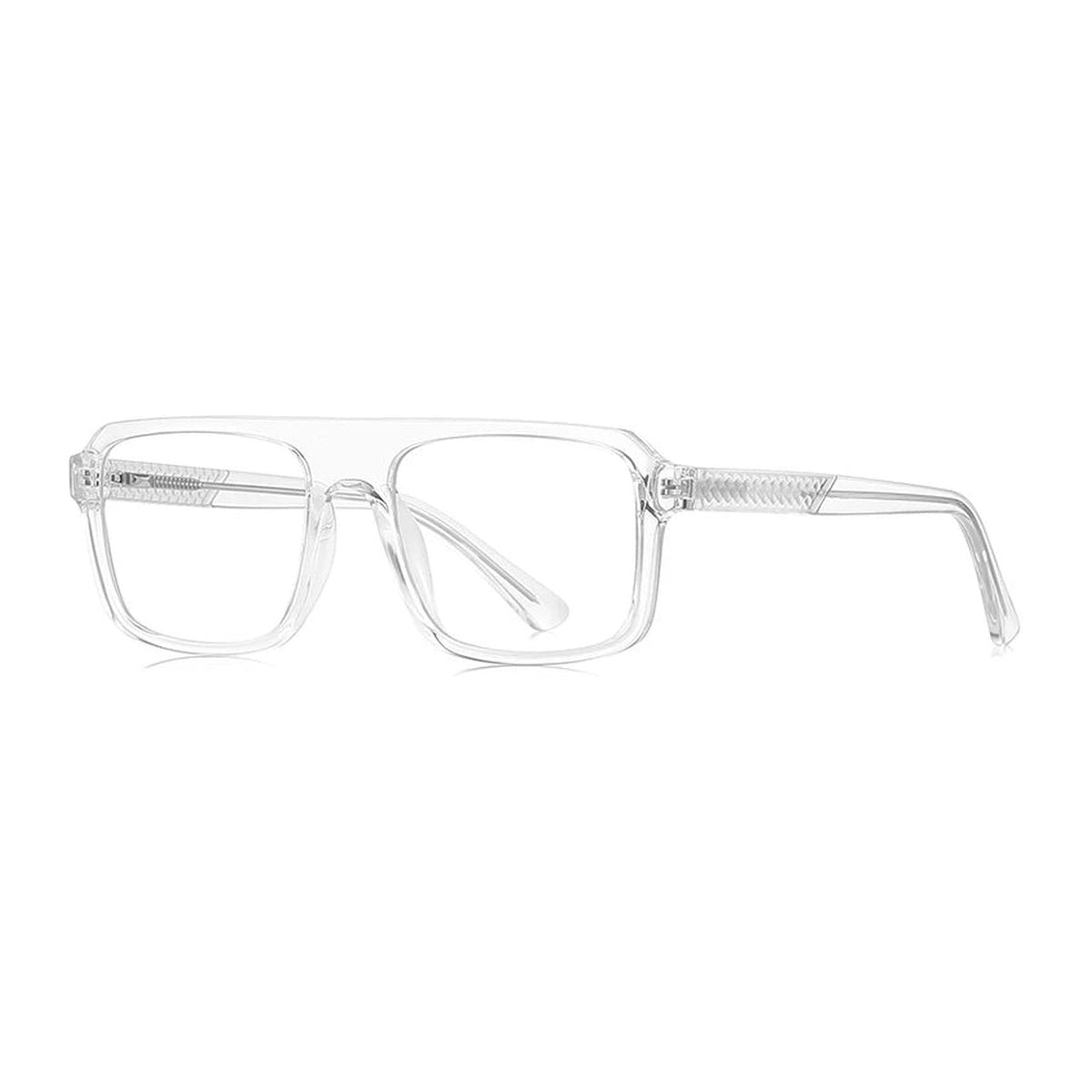 Vicky Men's Full Rim Square TR90 Blue Light Prescription Eyeglasses PFD2294 - PFD2294-C4 CLEAR