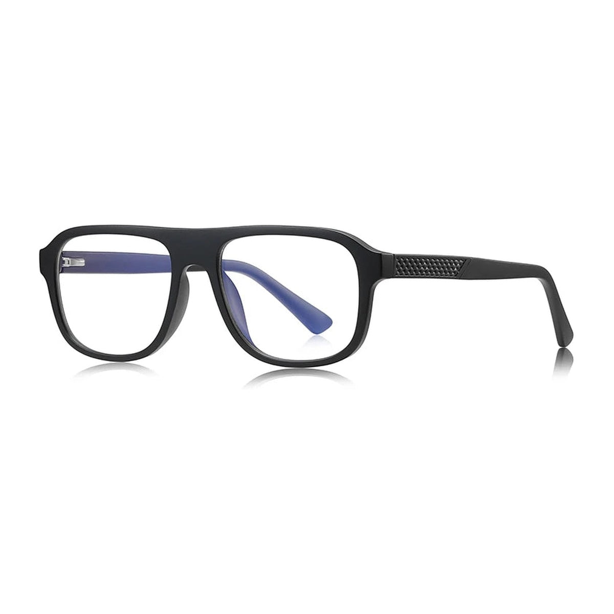 Vicky Men's Full Rim Square TR90 Blue Light Prescription Eyeglasses PFD2297 - PFD2297-C3 M-black