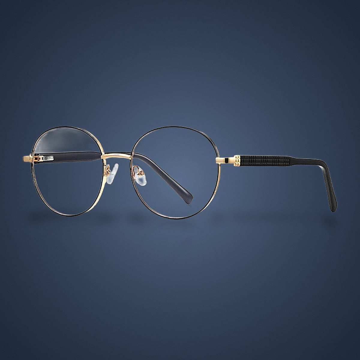 Vicky Women's Full Rim Round Titanium & TR90 Eyeglasses PFD3191 — 3191PFD-C1Blackgold