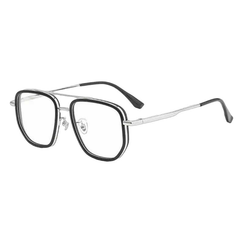 Vicky Unisex Full Rim Square Double Bridge TR90 and Titanium Reading Glasses 2174 — view 2 | Vicky at FuzWeb