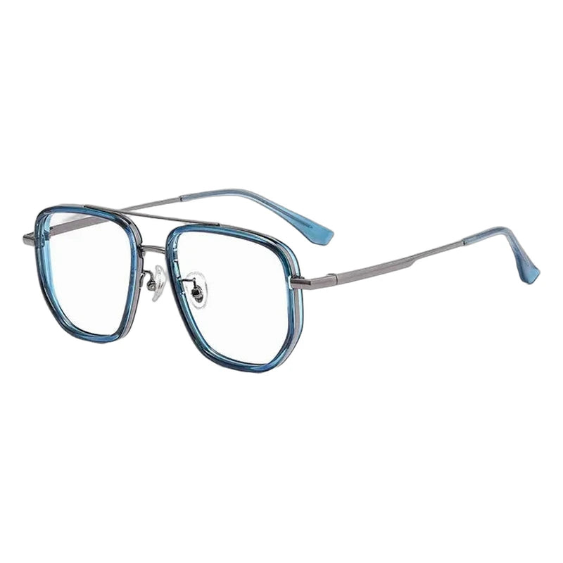 Vicky Unisex Full Rim Square Double Bridge TR90 and Titanium Reading Glasses 2174 — view 5 | Vicky at FuzWeb
