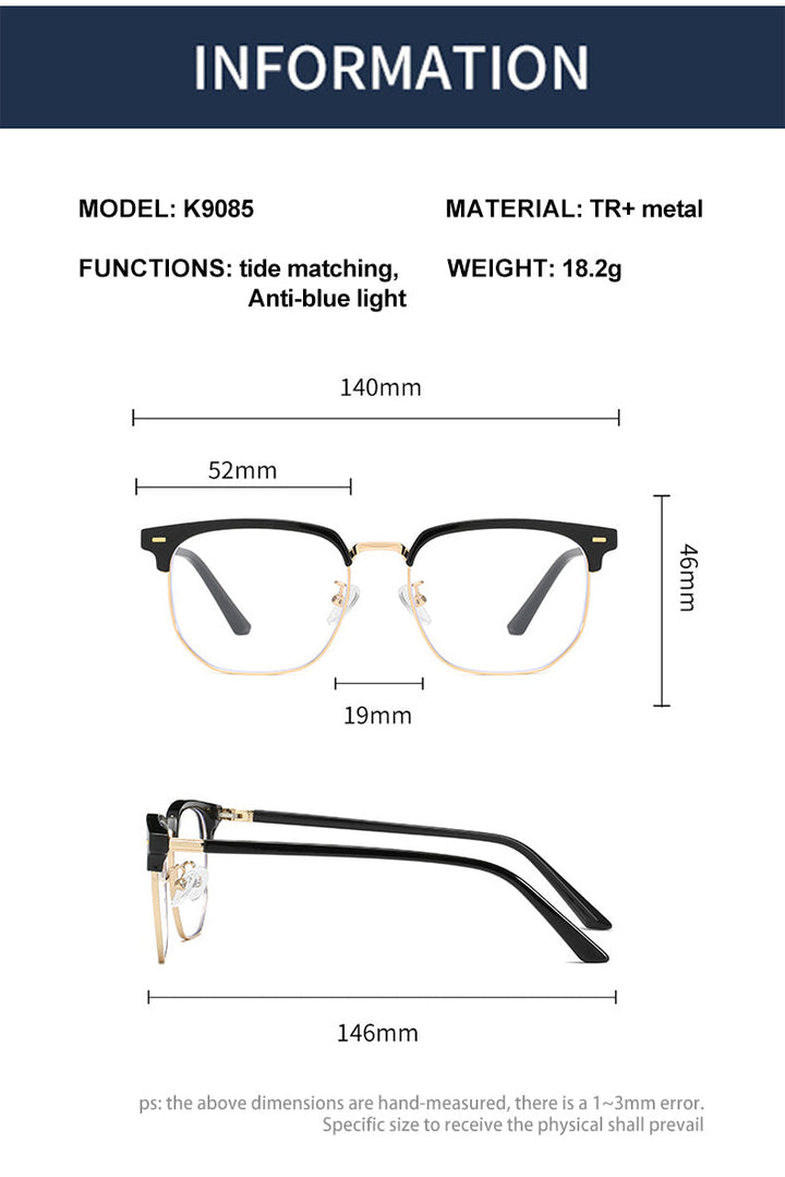Vicky Unisex Full Rim Square Tr 90 Alloy Reading Glasses 49085