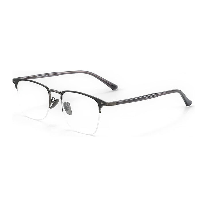 Vicky 44888 semi rim square browline alloy reading glasses - 888-BLK-GRAY