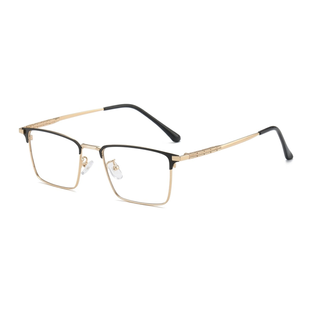 Vicky Unisex Semi-Rim Big Square Titanium and Acetate Reading Glasses 9027 — view 4 | Vicky at FuzWeb