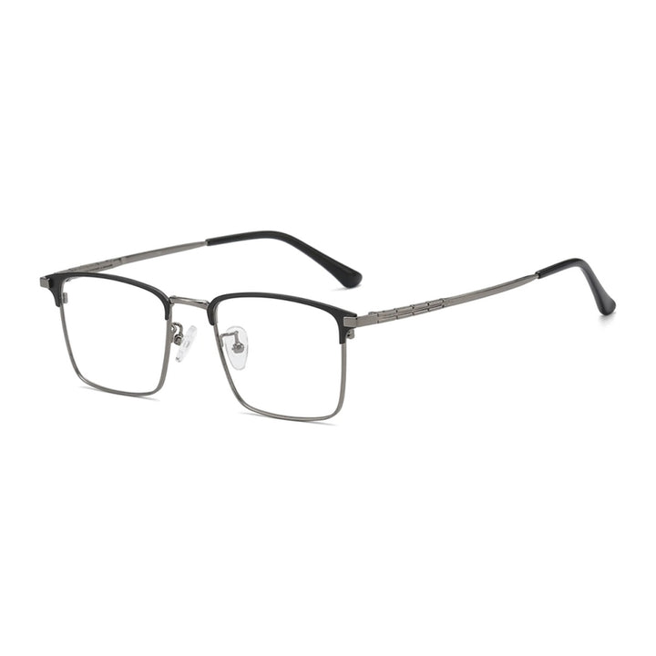 Vicky Unisex Semi-Rim Big Square Titanium and Acetate Reading Glasses 9027 — view 3 | Vicky at FuzWeb