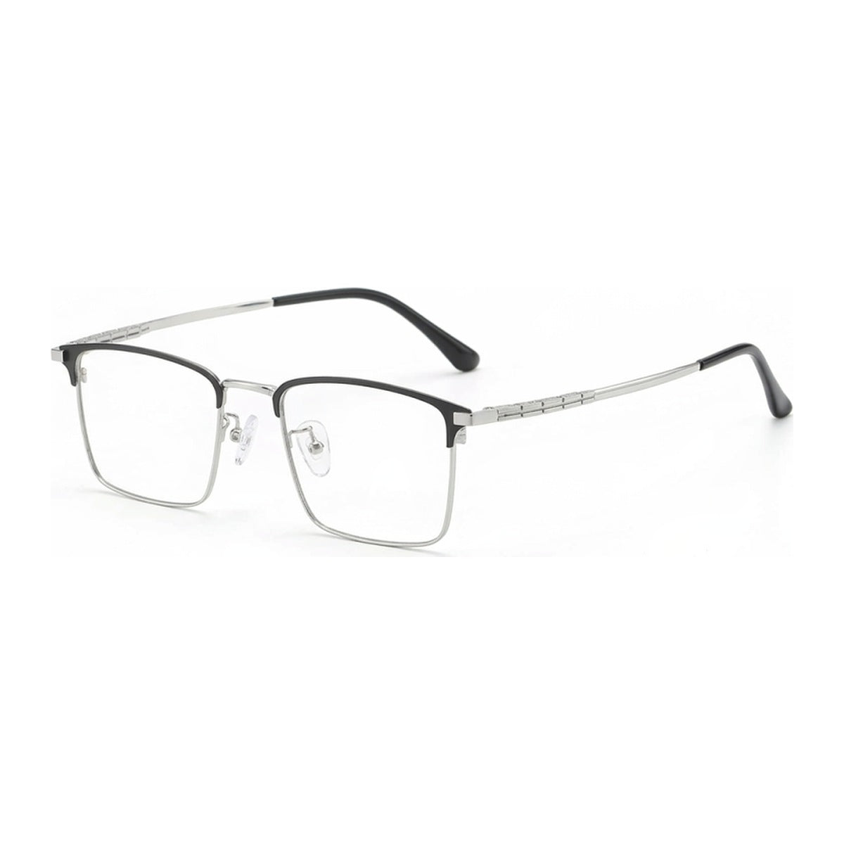 Vicky Unisex Semi-Rim Big Square Titanium and Acetate Reading Glasses 9027 — view 2 | Vicky at FuzWeb