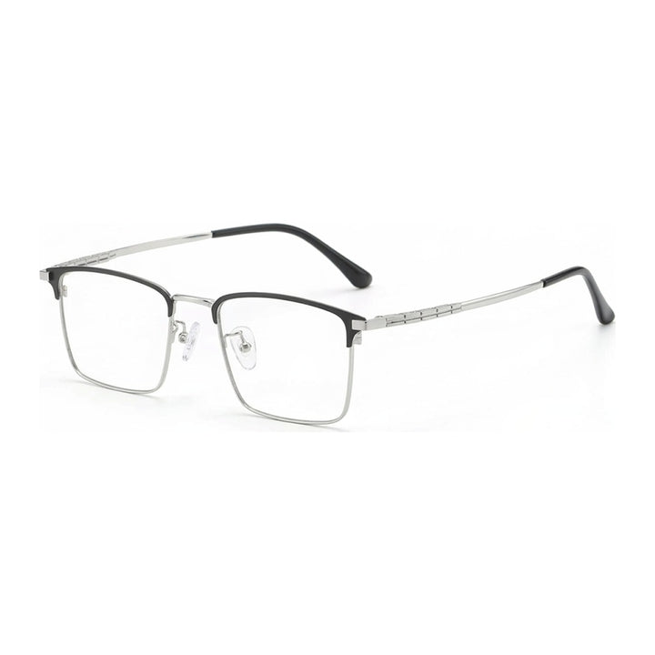 Vicky Unisex Semi-Rim Big Square Titanium and Acetate Reading Glasses 9027 — view 2 | Vicky at FuzWeb