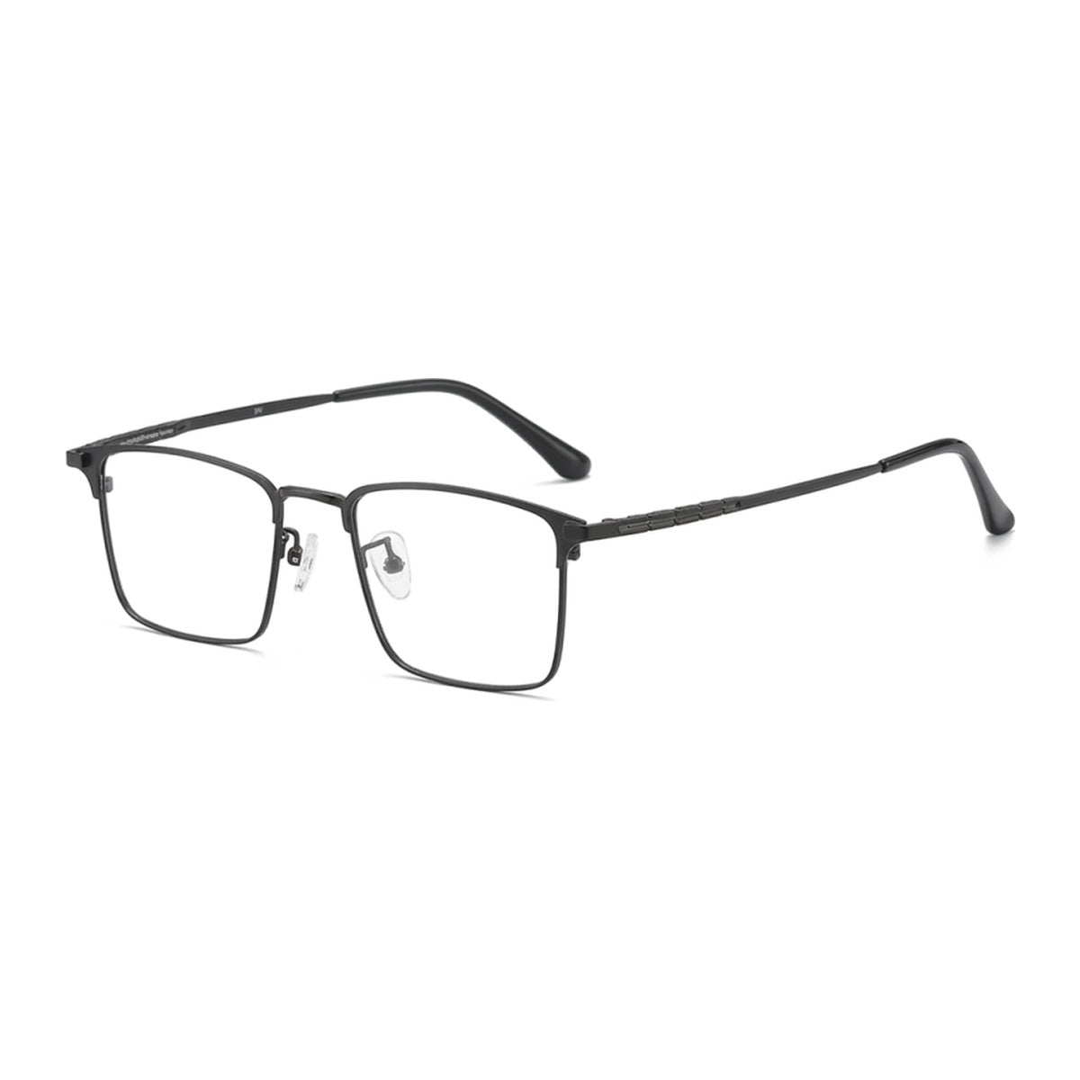 Vicky 9027 unisex semi rim big square titanium acetate reading glasses - P9027-black