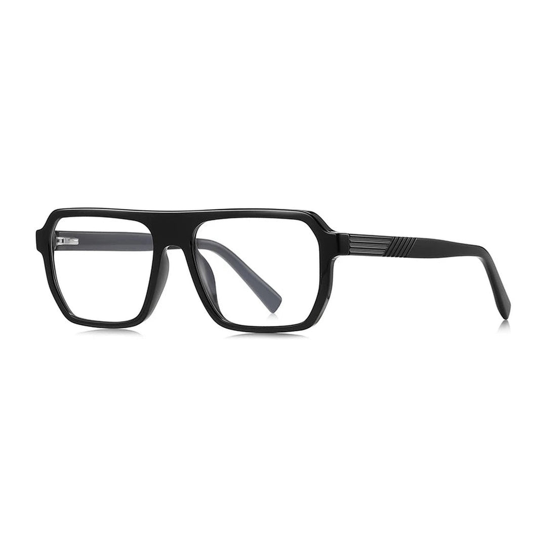 Vicky Unisex Full Rim Brow Line Square Blue Light Prescription Eyeglasses PFD2296 - PFD2296-C1 S BLK