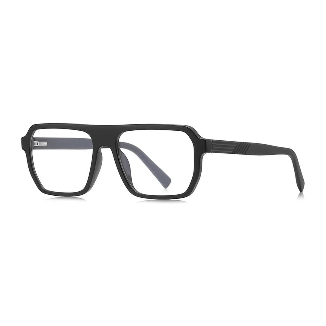 Vicky Unisex Full Rim Brow Line Square Blue Light Prescription Eyeglasses PFD2296 - PFD2296-C3 M BLK