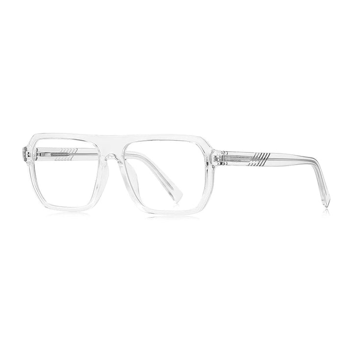 Vicky Unisex Full Rim Brow Line Square Blue Light Prescription Eyeglasses PFD2296 - PFD2296-C4 CLEAR