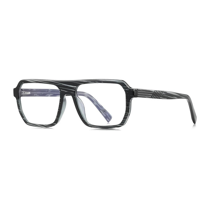Vicky Unisex Full Rim Brow Line Square Blue Light Prescription Eyeglasses PFD2296 - PFD2296-C5 GRAY