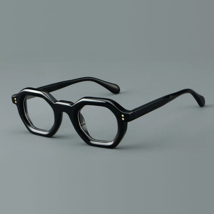 Vicky Unisex Full Rim Flat Top Hexagon Acetate Reading Glasses 629002 - 29002-C1