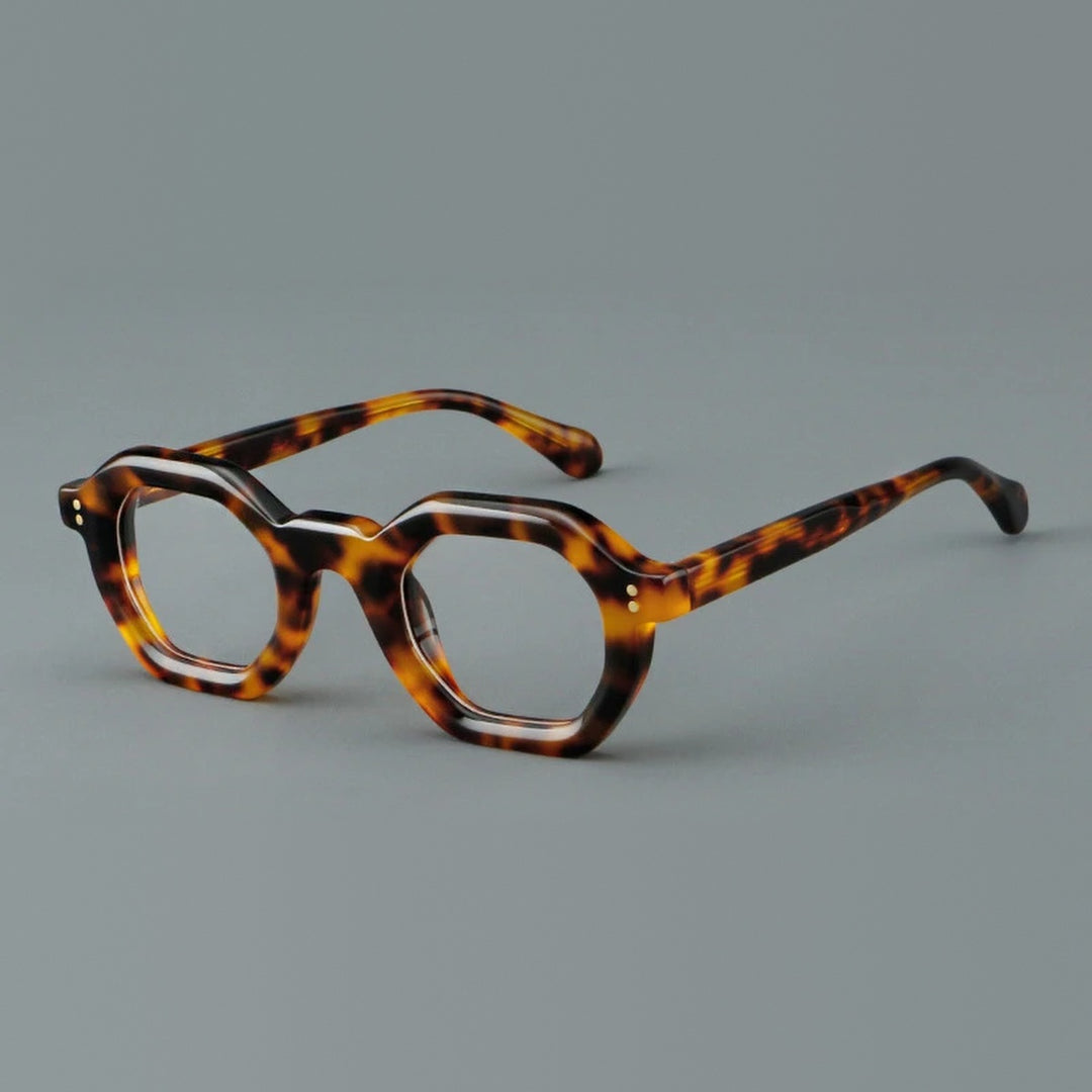 Vicky Unisex Full Rim Flat Top Hexagon Acetate Reading Glasses 629002 - 29002-C2