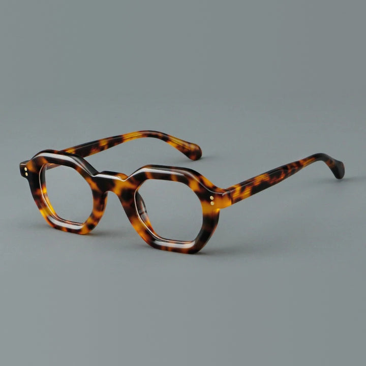 Vicky Unisex Full Rim Flat Top Hexagon Acetate Reading Glasses 629002 - 29002-C2