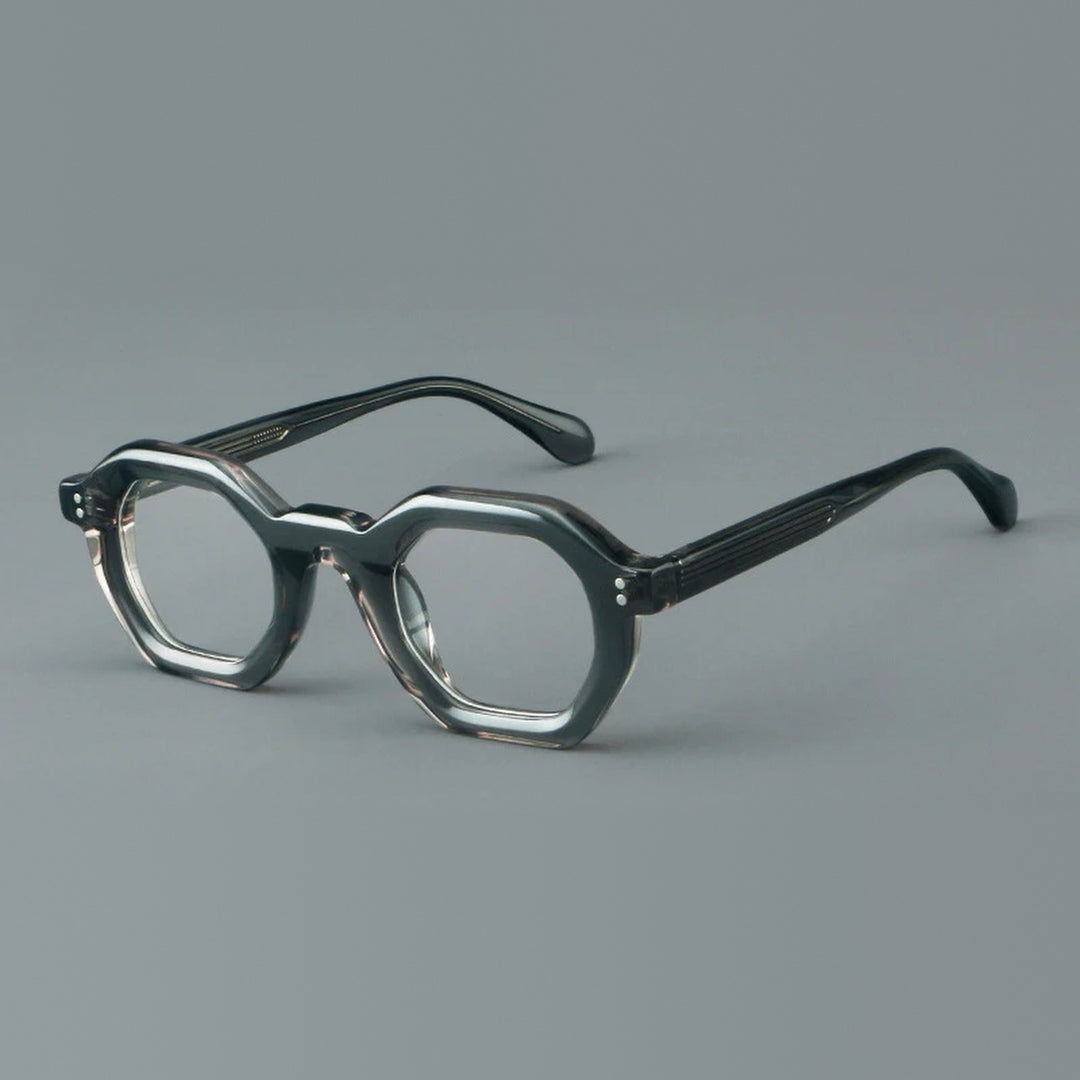 Vicky Unisex Full Rim Flat Top Hexagon Acetate Reading Glasses 629002 - 29002-C3