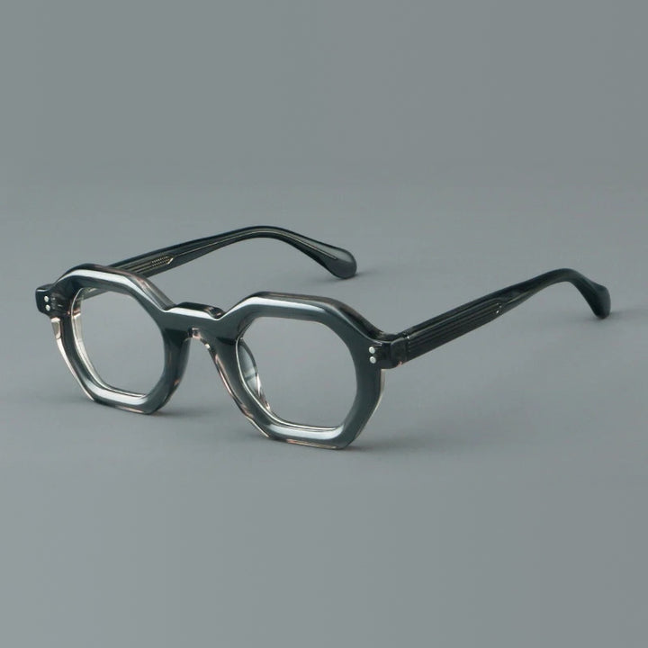 Vicky Unisex Full Rim Flat Top Hexagon Acetate Reading Glasses 629002 - 29002-C3