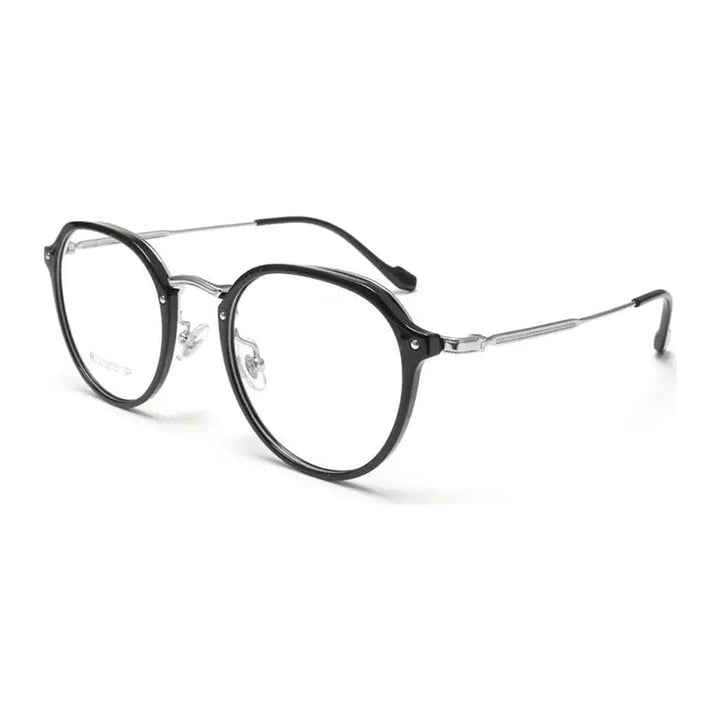 Vicky Unisex Full Rim Flat Top Round TR90 Titanium Reading Glasses 50111 — view 3 | Vicky at FuzWeb