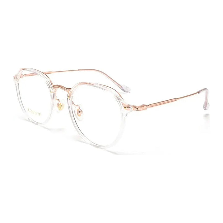 Vicky Unisex Full Rim Flat Top Round TR90 Titanium Reading Glasses 50111 — view 4 | Vicky at FuzWeb