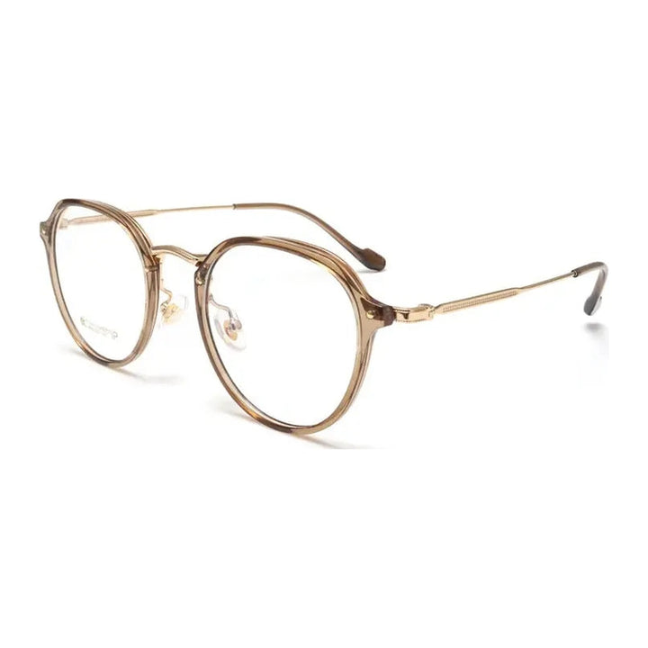 Vicky Unisex Full Rim Flat Top Round TR90 Titanium Reading Glasses 50111 — view 5 | Vicky at FuzWeb