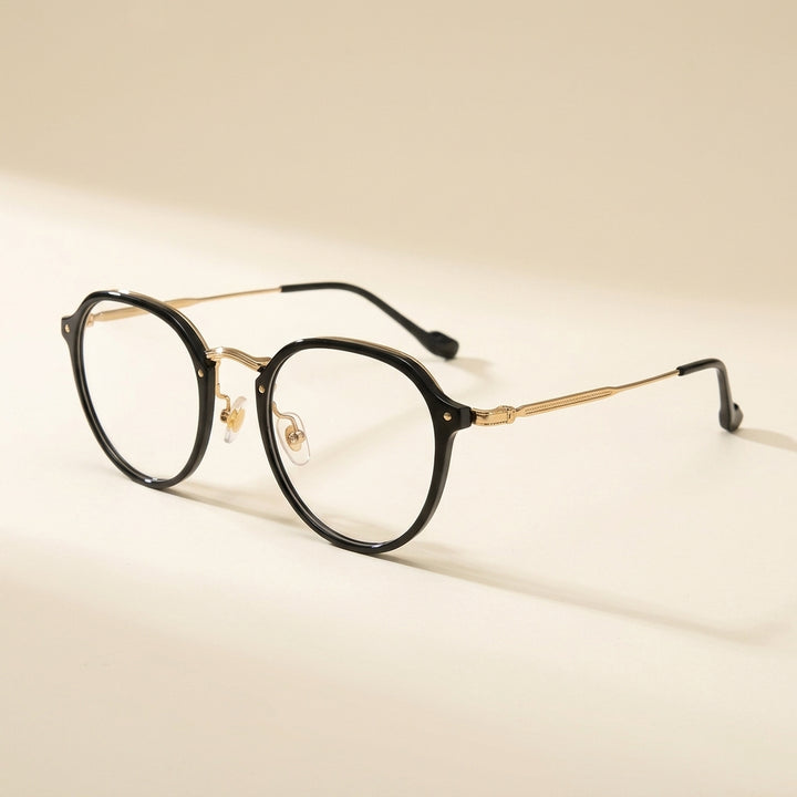 Vicky Unisex Full Rim Flat Top Round TR90 Titanium Reading Glasses 50111 — view 1 | Vicky at FuzWeb