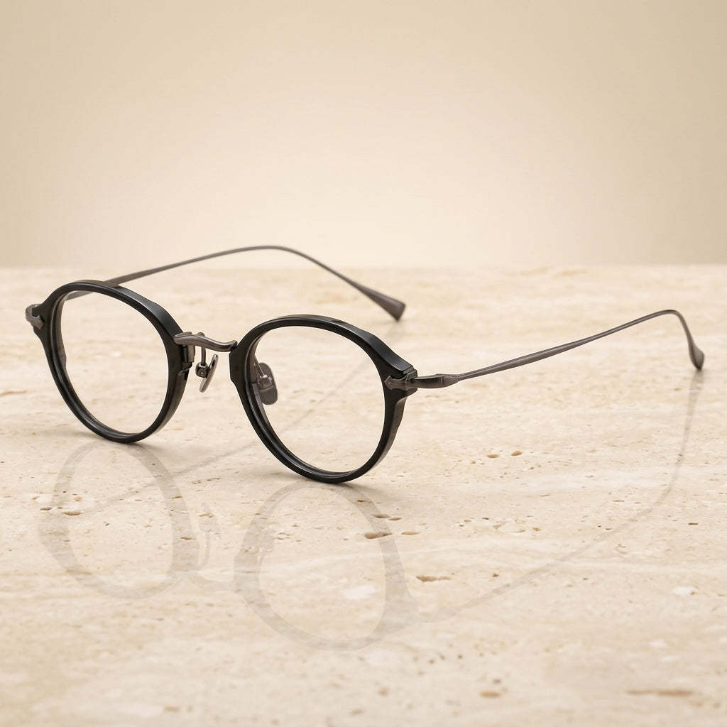 Vicky Unisex Full Rim Oval Acetate Titanium Reading Glasses 517182