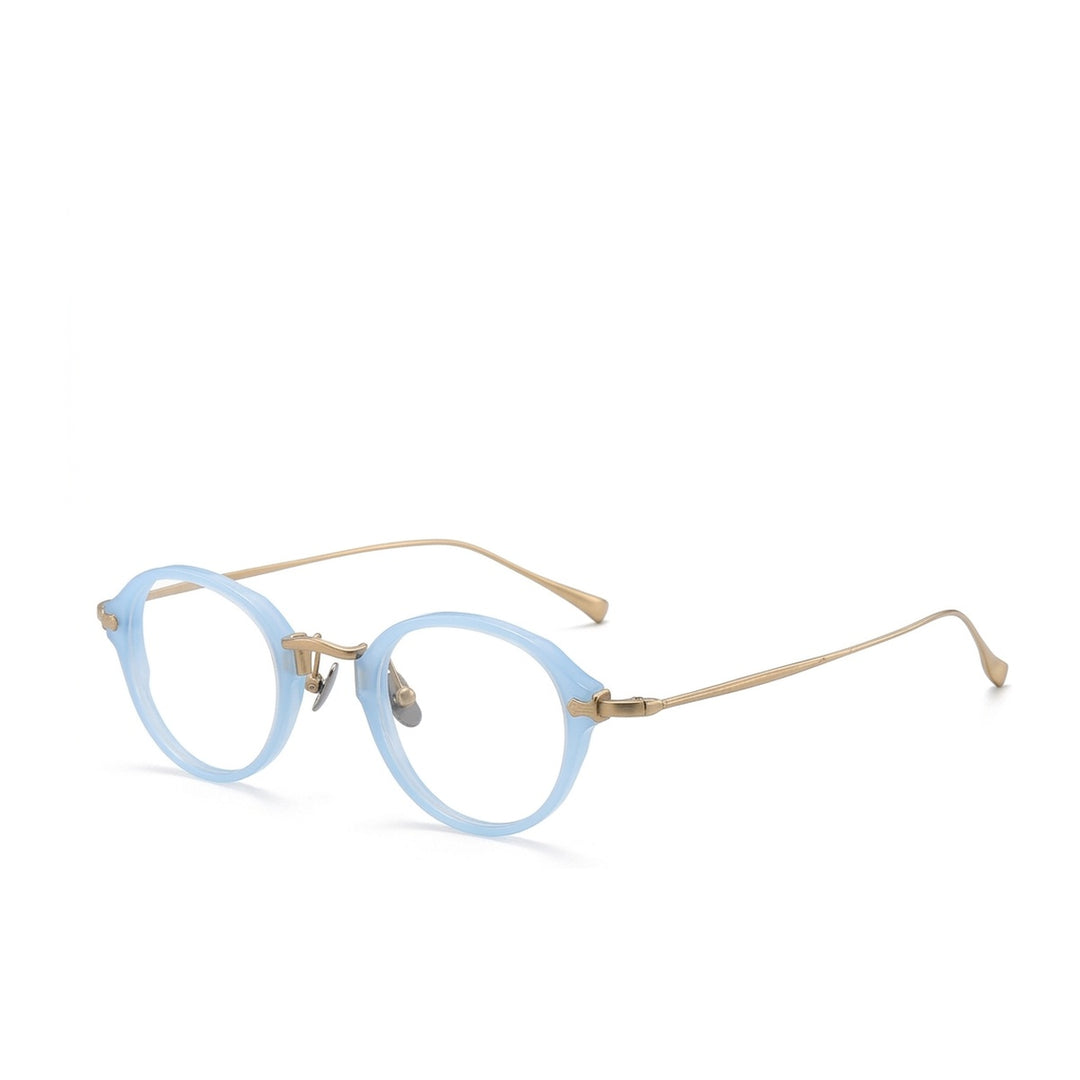 Vicky Unisex Full Rim Oval Acetate Titanium Reading Glasses 517182 - K-182-C11