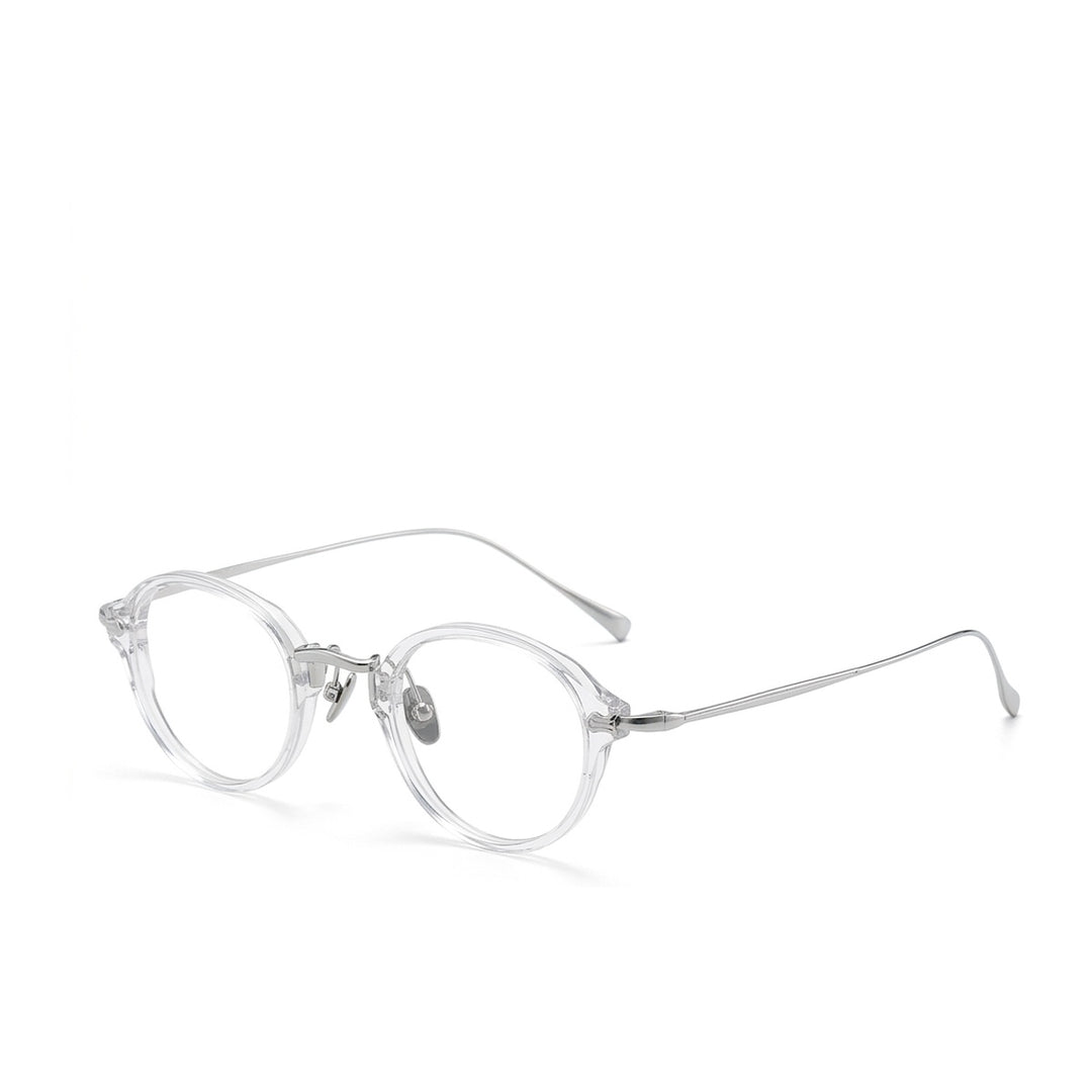 Vicky Unisex Full Rim Oval Acetate Titanium Reading Glasses 517182 - K-182-C31