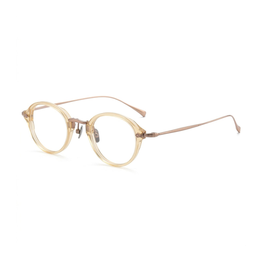 Vicky Unisex Full Rim Oval Acetate Titanium Reading Glasses 517182 - K-182-C51