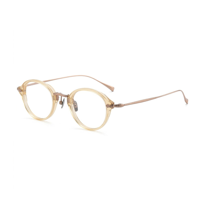 Vicky Unisex Full Rim Oval Acetate Titanium Reading Glasses 517182 - K-182-C51