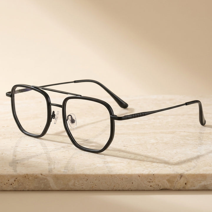 Vicky Unisex Full Rim Oval Double Bridge Titanium Reading Glasses 621361