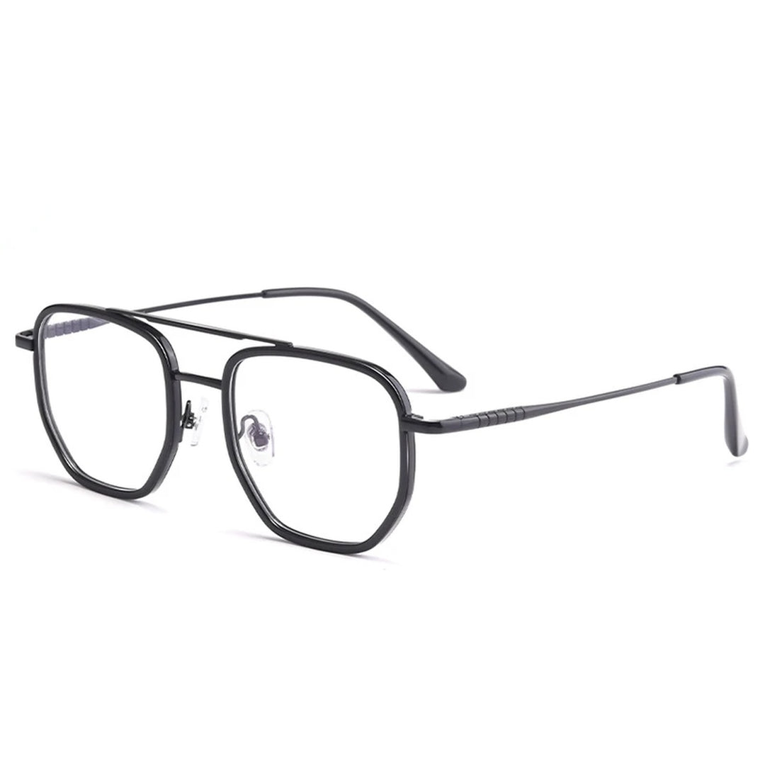 Vicky Unisex Full Rim Oval Double Bridge Titanium Reading Glasses 621361 - L1361-BLACK