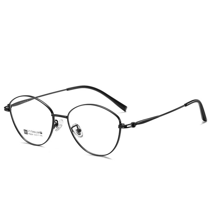 Vicky Unisex Full Rim Oval Eye Titanium Reading Glasses 690291 - PZ-90291-BLACK