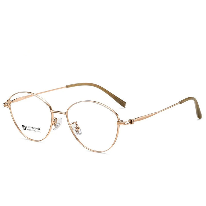 Vicky Unisex Full Rim Oval Eye Titanium Reading Glasses 690291 - PZ-90291-ROSY GOLD