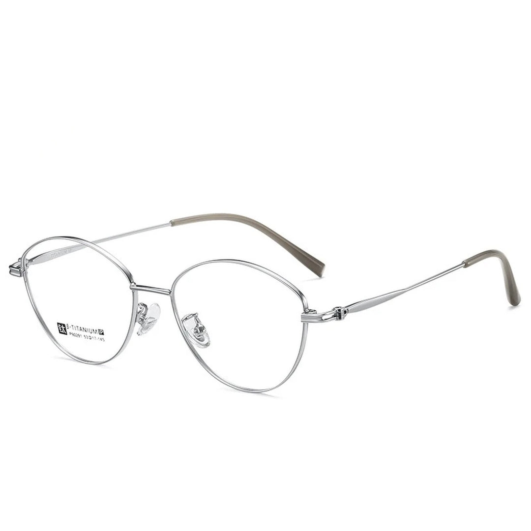 Vicky Unisex Full Rim Oval Eye Titanium Reading Glasses 690291 - PZ-90291-SILVER