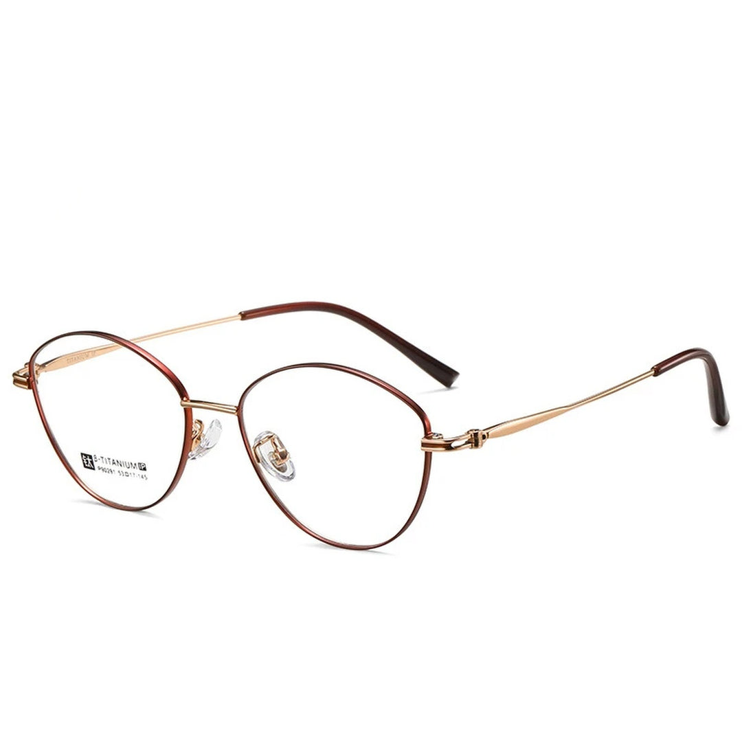 Vicky Unisex Full Rim Oval Eye Titanium Reading Glasses 690291 - PZ-90291-WINE-GD