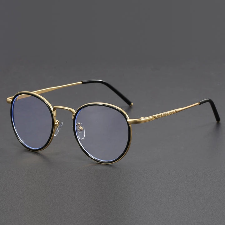 VIcky Unisex Full Rim Oval Round Tr 90 Titanium Reading Glasses 10437 - 1043-black gold